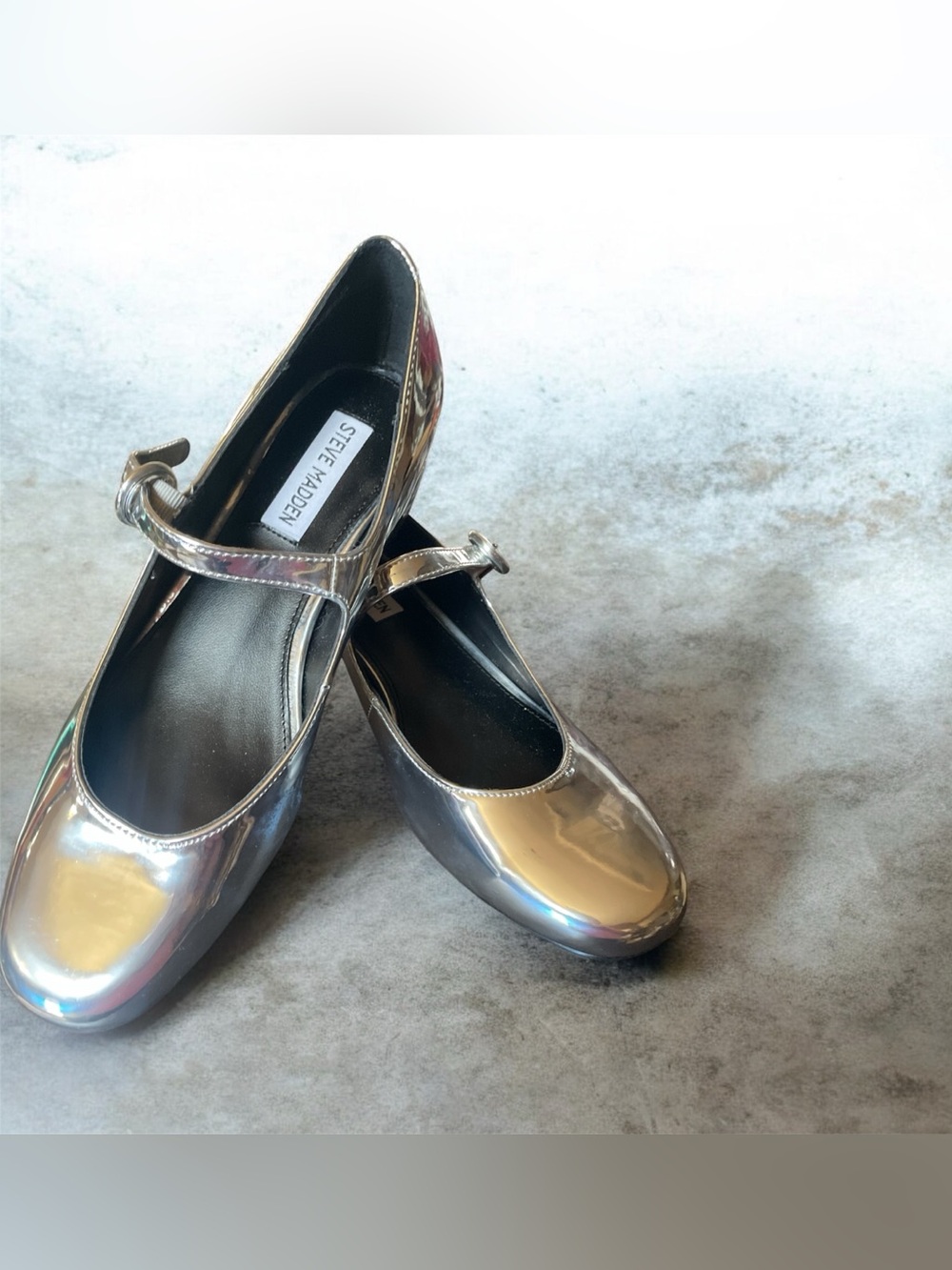 Steve Madden Silver Mary Jane Flats